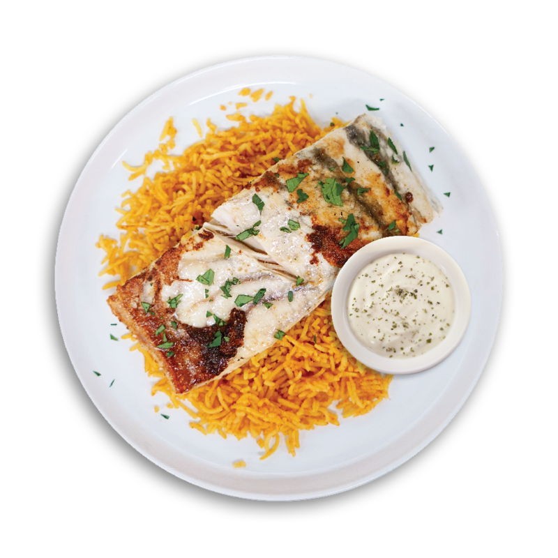 Lemon Butter Barra with Dirty Rice